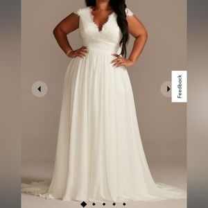 COPY - lace illusion back chiffon plus size wedding dress